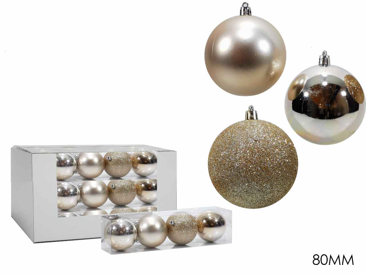 Sfera 8cm 4pz champagne 888116