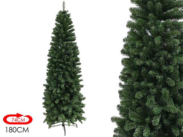 Albero di natale slim ben nevis 180cm 633 rami diametro 74cm