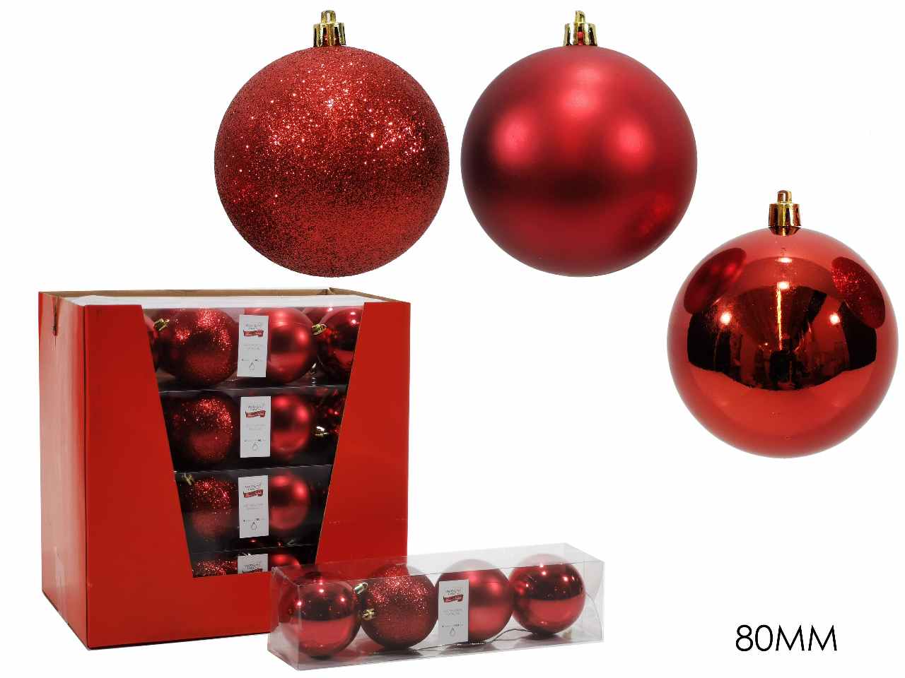 Sfera 8cm 4pz rossa 888050b