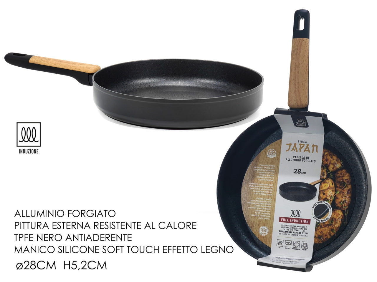 Padella misura d.28cm japan a induzione