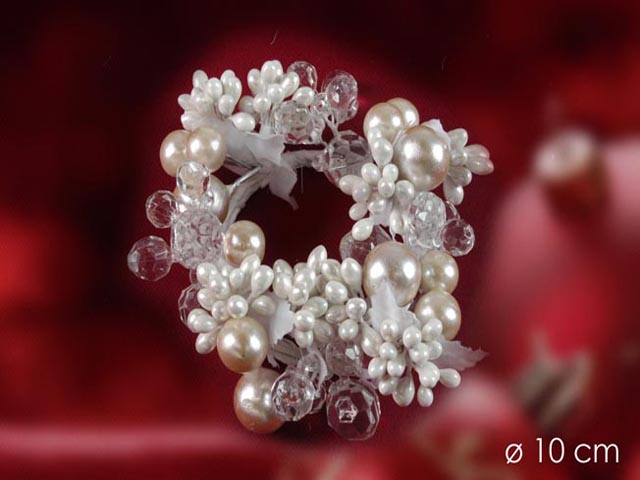girocandela 10cm con perle bianco 439429a