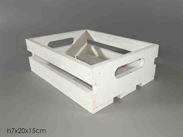 cassetta legno bianco 20x15x7cm 639422a