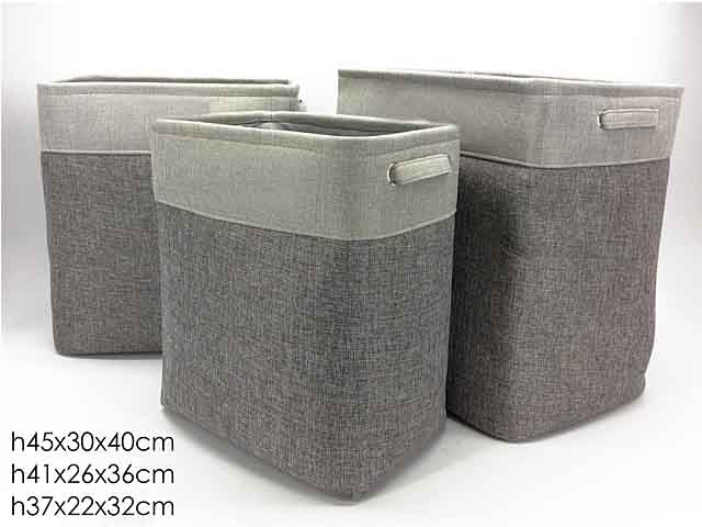 porta biancheria 3pz rett. grigio 625127