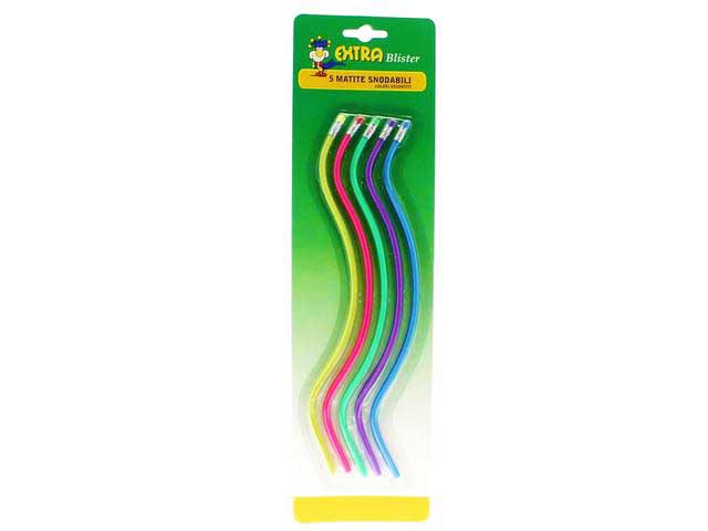 Matita snodabile 5pz colori assortiti