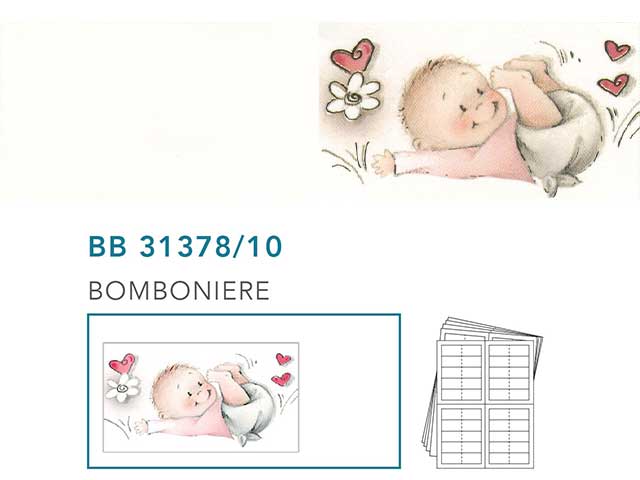 Biglietti bomboniere battesimo diegno bambina maglia rosa 200 pezzi