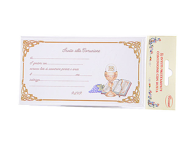 Inviti comunione + buste - 8 pezzi