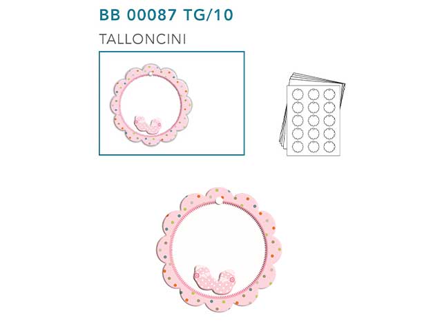 Biglietti bomboniera nascita Ekart bimba bianco-rosa 150 pezzi