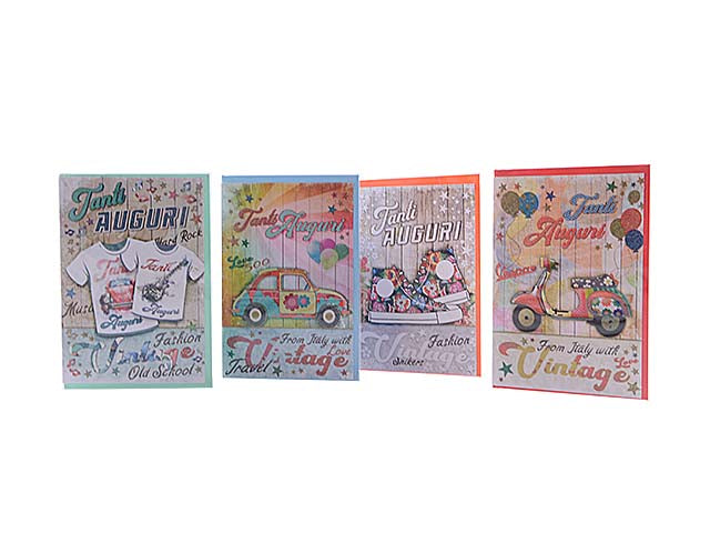 Biglietto tanti auguri vintage