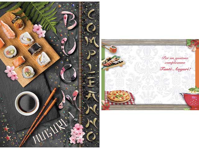Biglietto di auguri di buon compleanno tema cucina