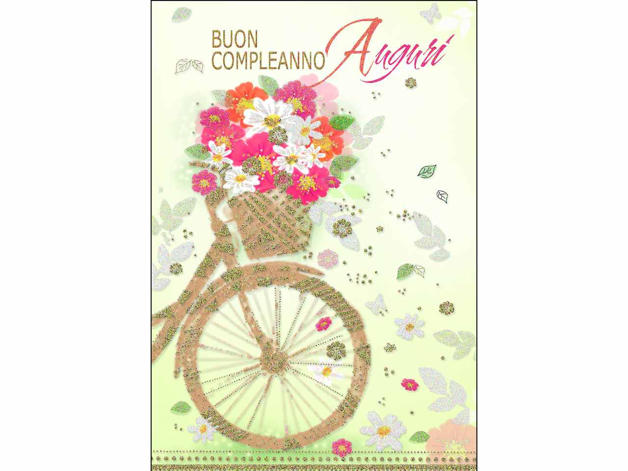 Biglietto auguri buon compleanno con fiori
