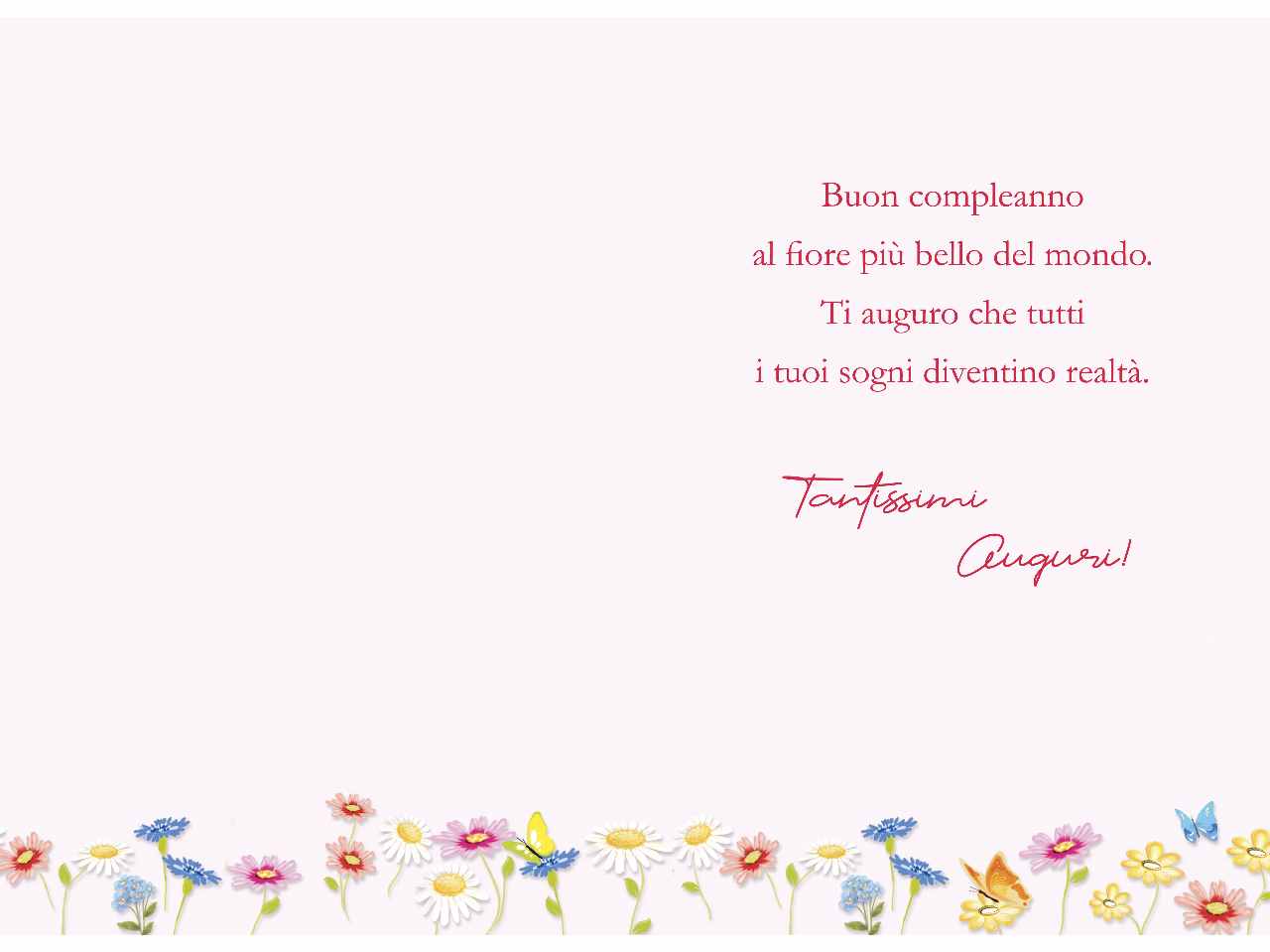 Biglietto auguri buon compleanno con fiori