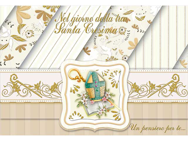 Biglietto auguri cresima porta soldi multicolor