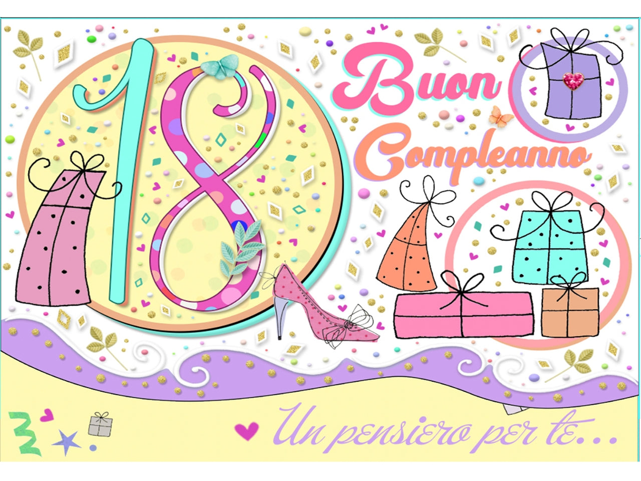 Biglietto auguri buon 18esimo compleanno con porta soldi