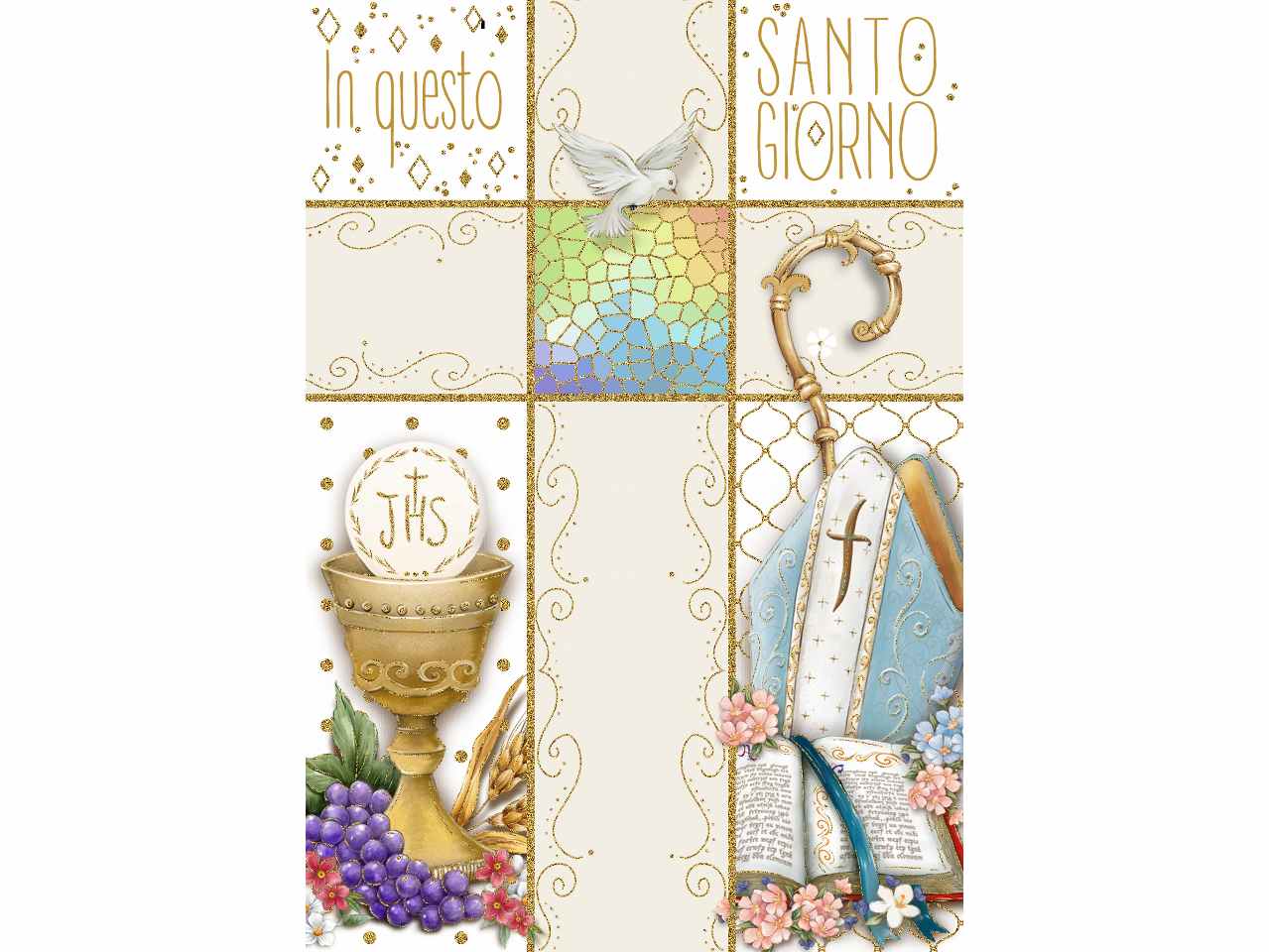 Biglietti auguri doppio evento comunione e cresima