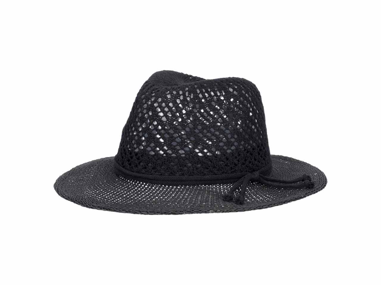 Cappello fedora con testa in maglia di cotone colore nero