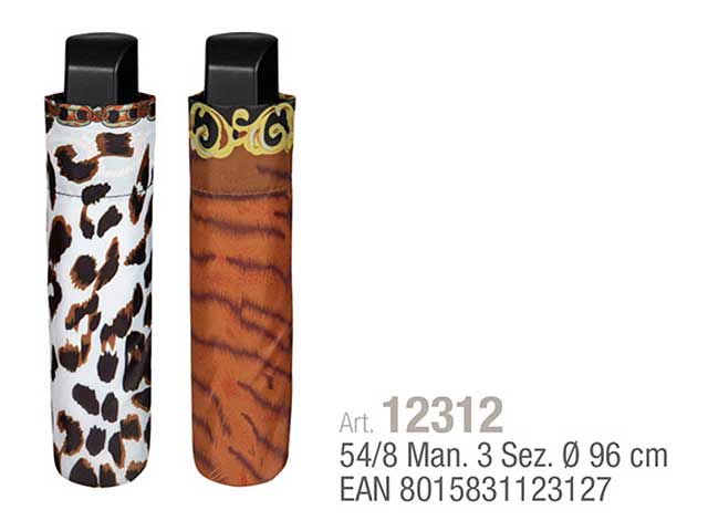 ombrello mini donna 54cm mac./zebrato 12312