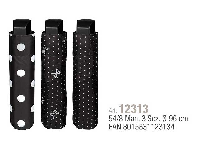 Ombrello mini donna 54cmpois bianchi 12313