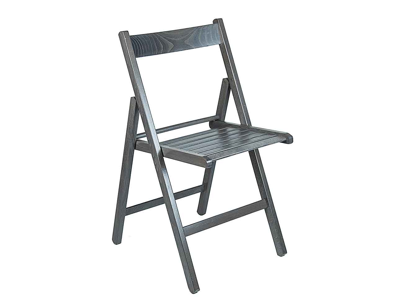 Sedia legno pieghievole faggio grigio 2261504