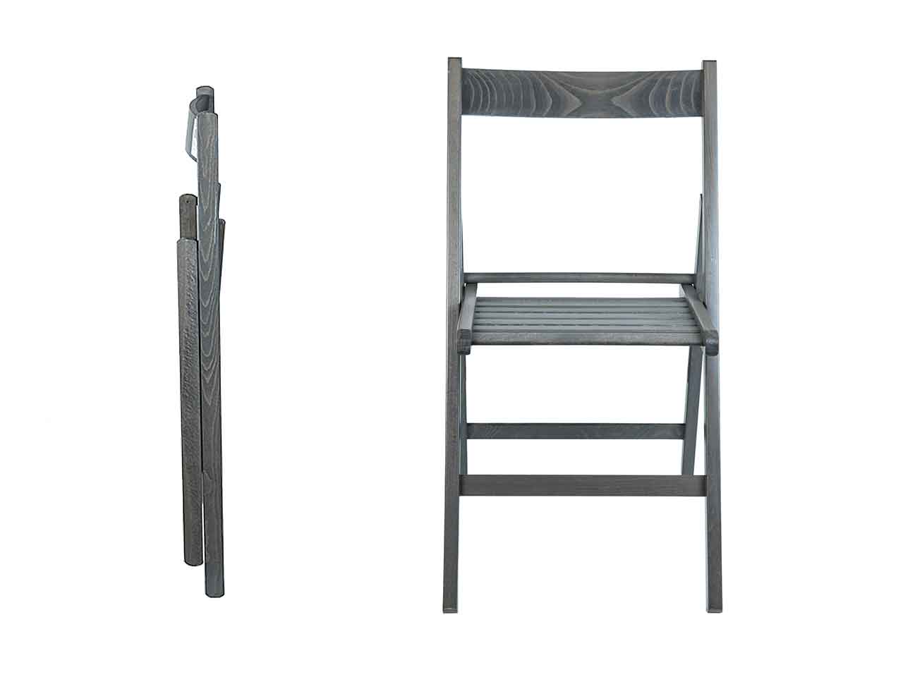 Sedia legno pieghievole faggio grigio 2261504