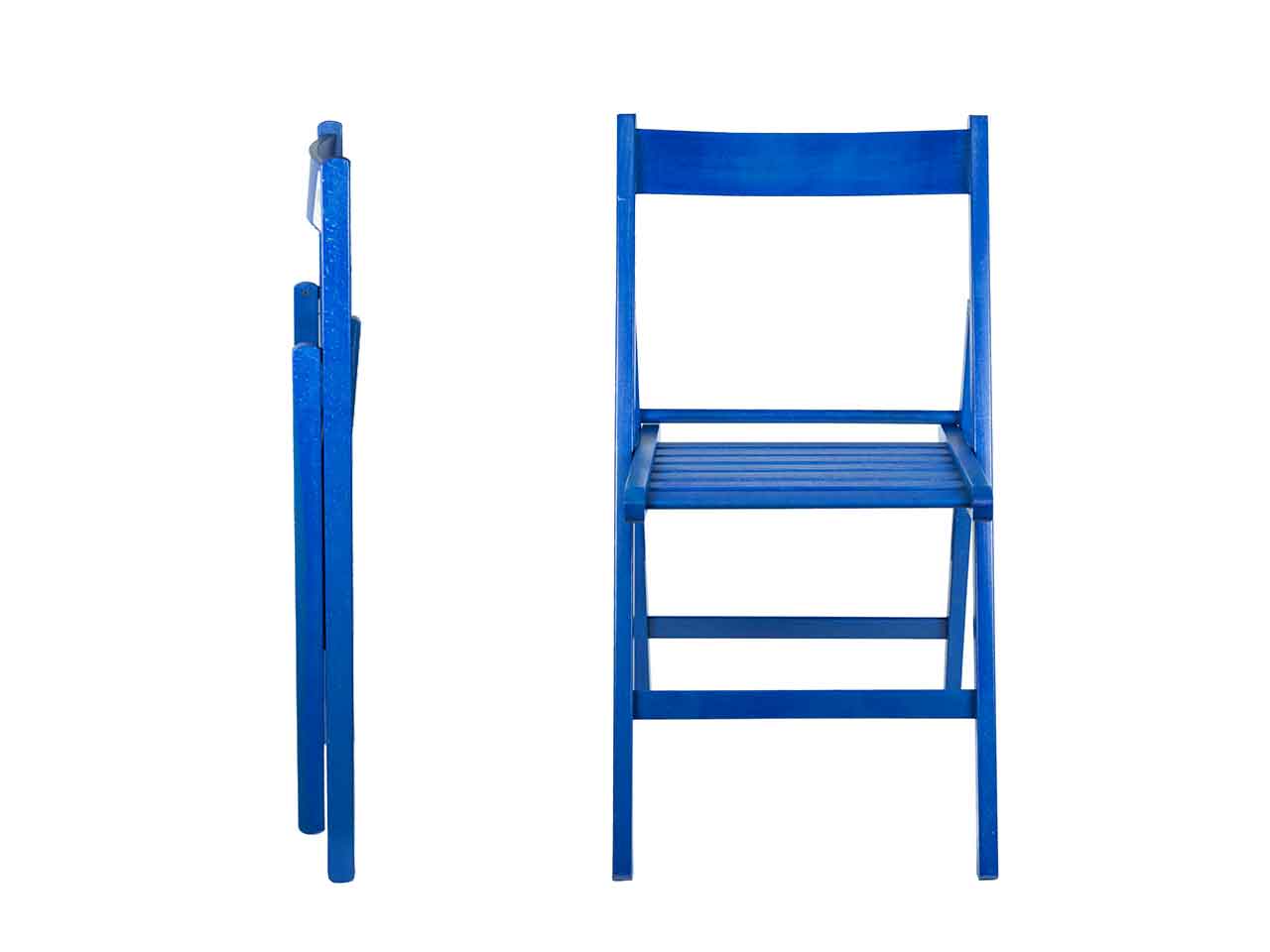 Sedia legno pieghievole faggio blu 2261506