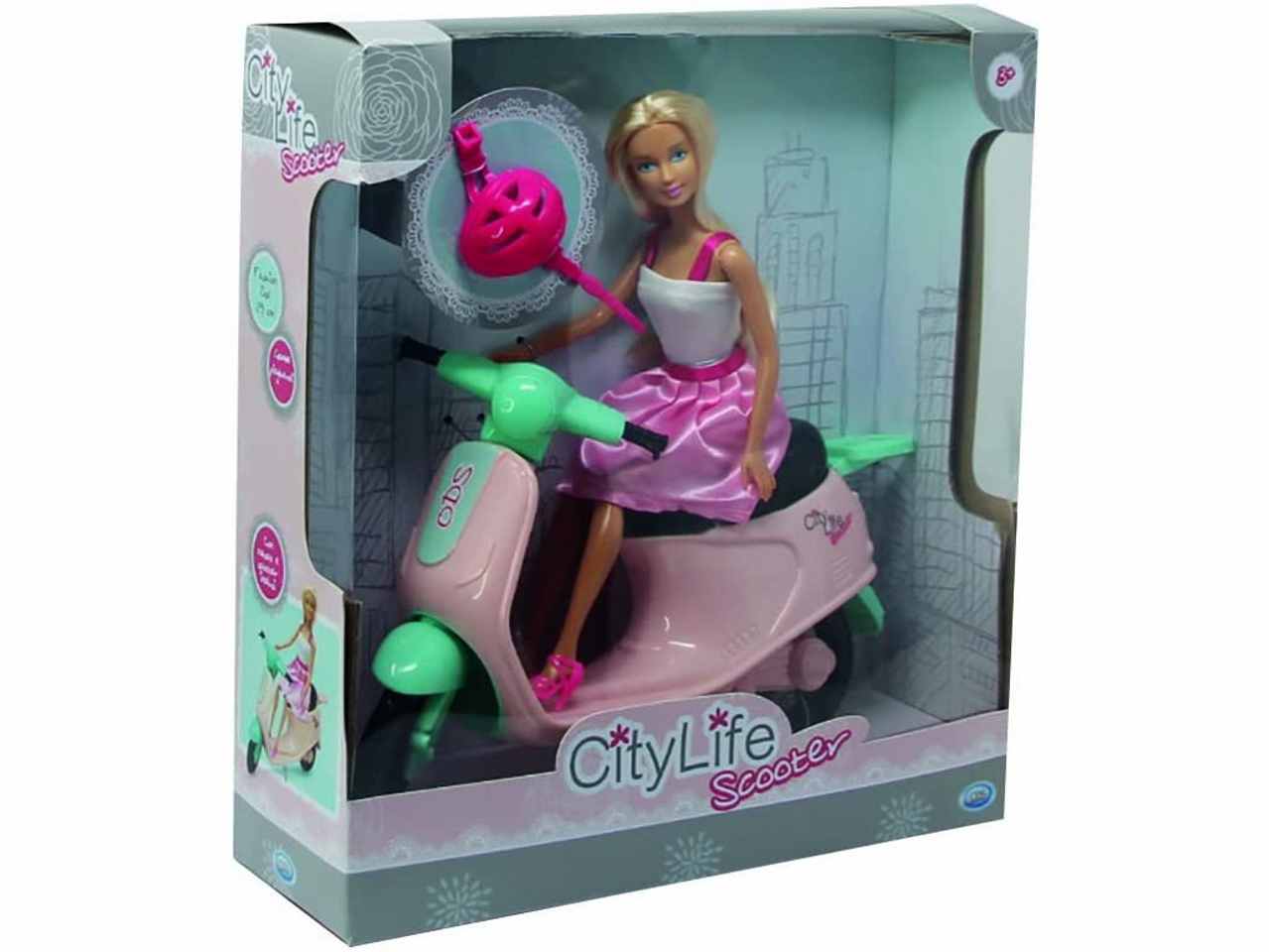 City life fashion doll c/scooter  44416