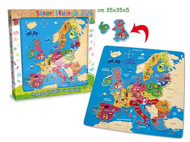 Puzzle legno scopri l'europa 40461
