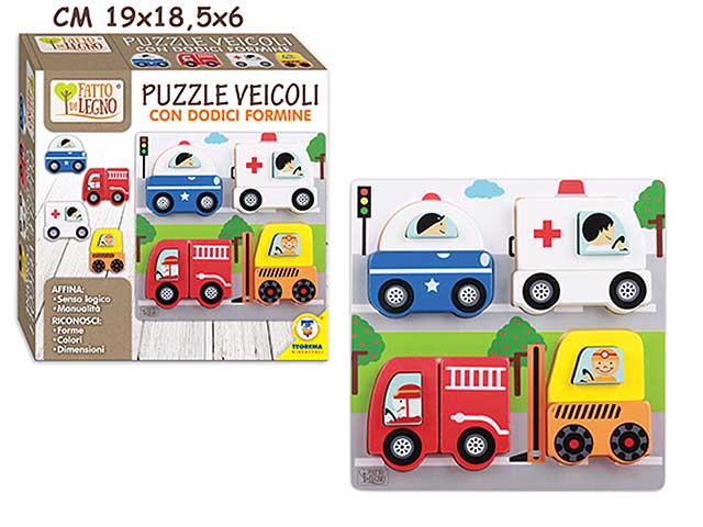 Fatto di legno puzzle 12 formine  40590