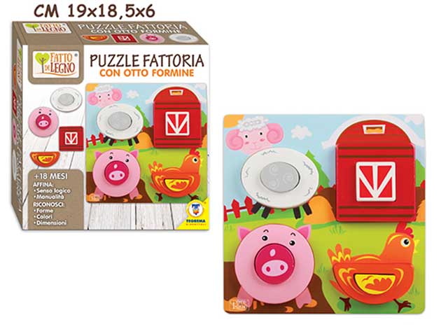 fatto di legno puzzle fattoria 40592