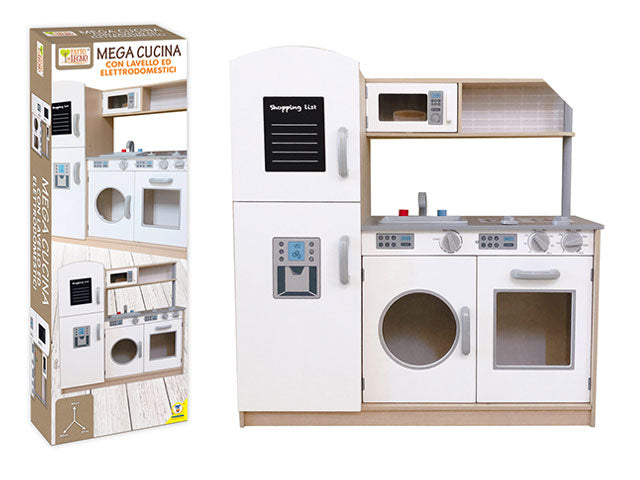 Fatto di legno cucina c/frigo 40603