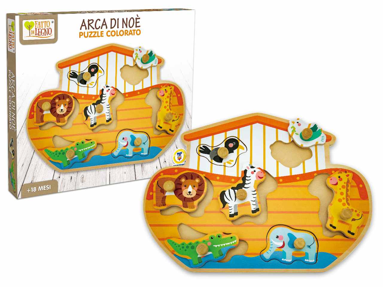 Fatto di legno puzzle arca di noe'