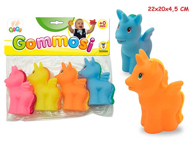 gommosi unicorni colorati 4pz 65952