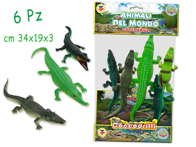Animali rettili coccodrillo 6 pezzi 72078