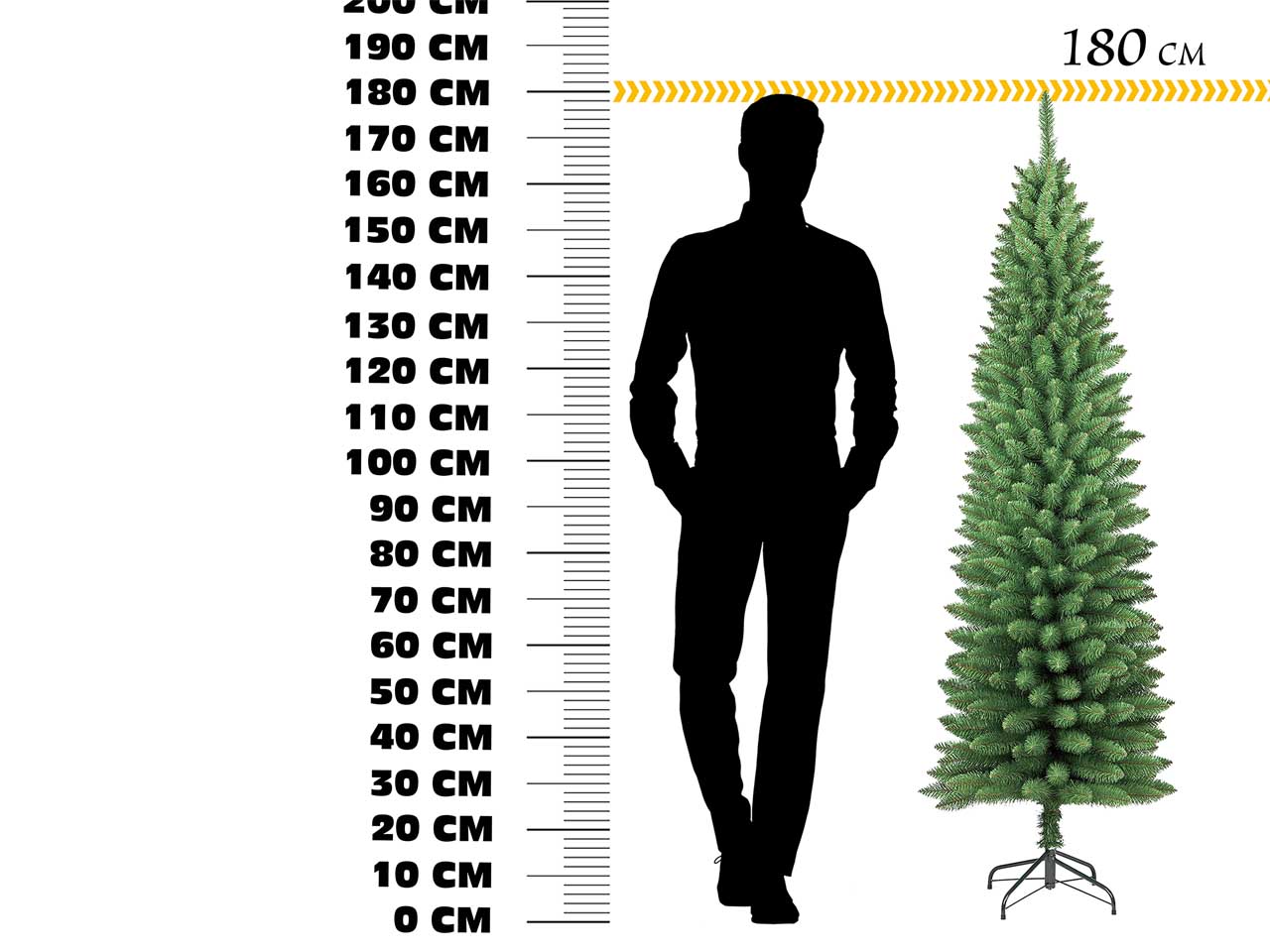 Albero di natale slim deluxe penicel 183cm 326 rami diametro 55cm