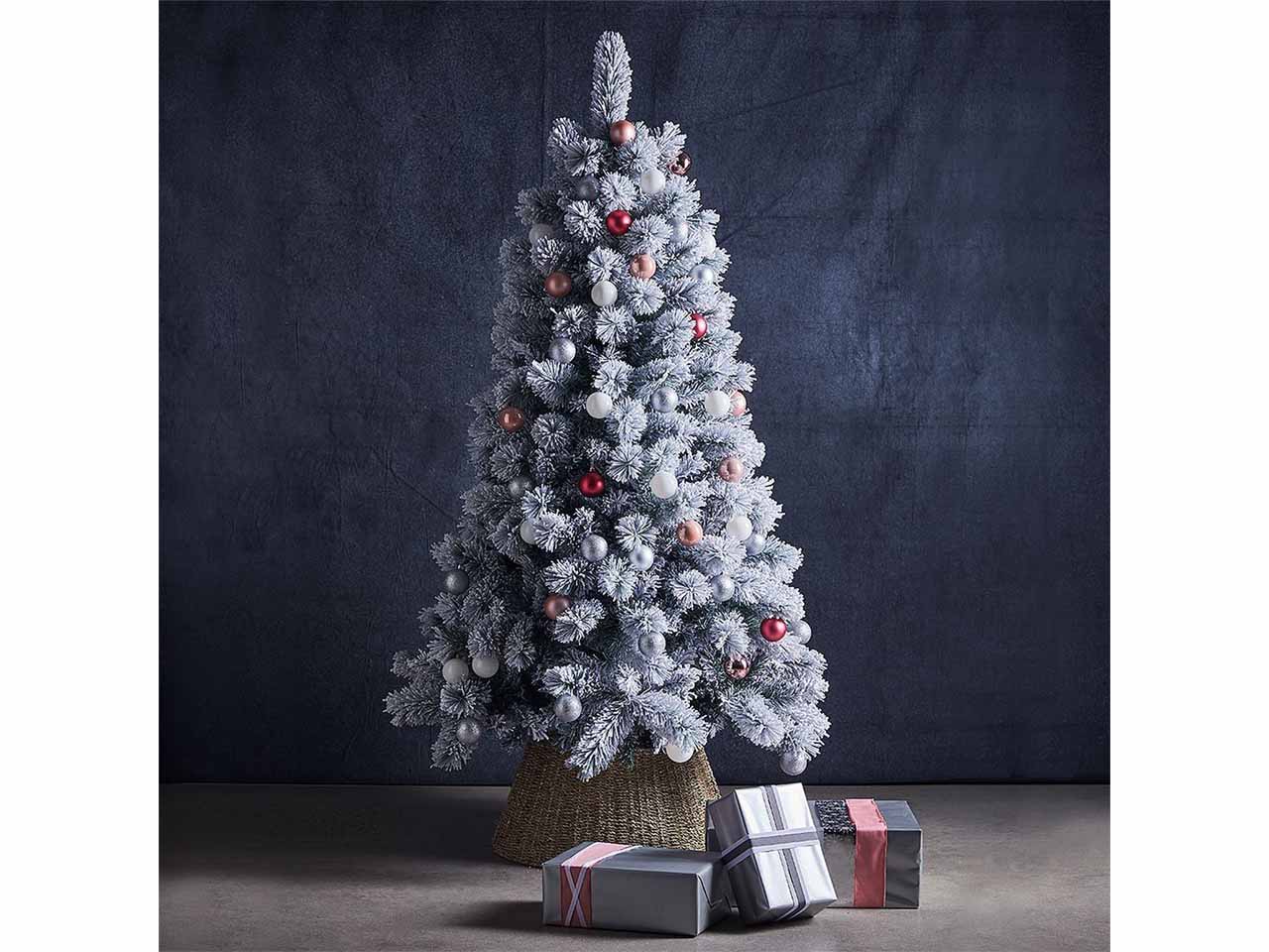 Albero di natale slim montana innevato 270cm 1227 rami diametro 124cm