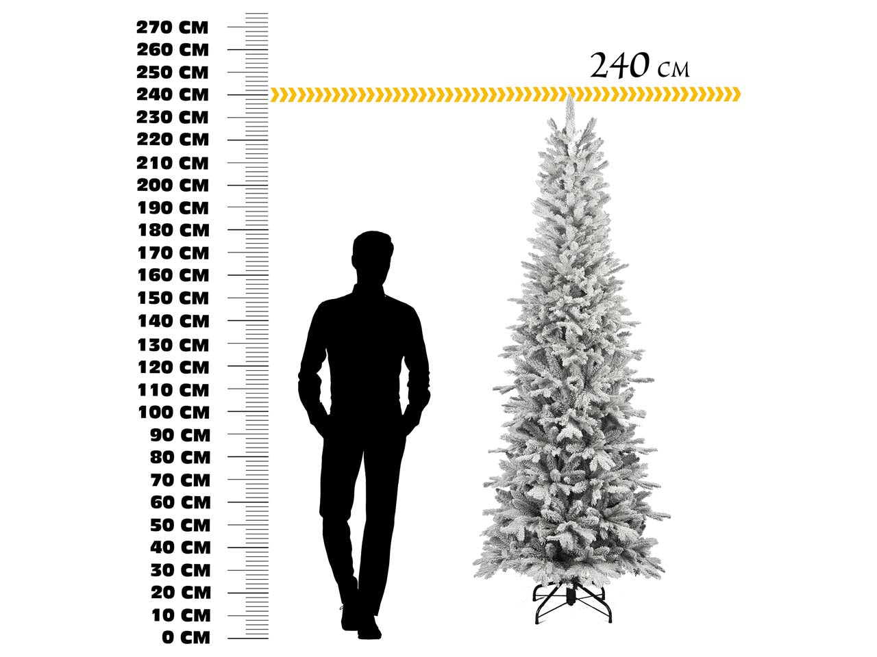 Albero monviso innevato 240cm 905rami d93cm n23679