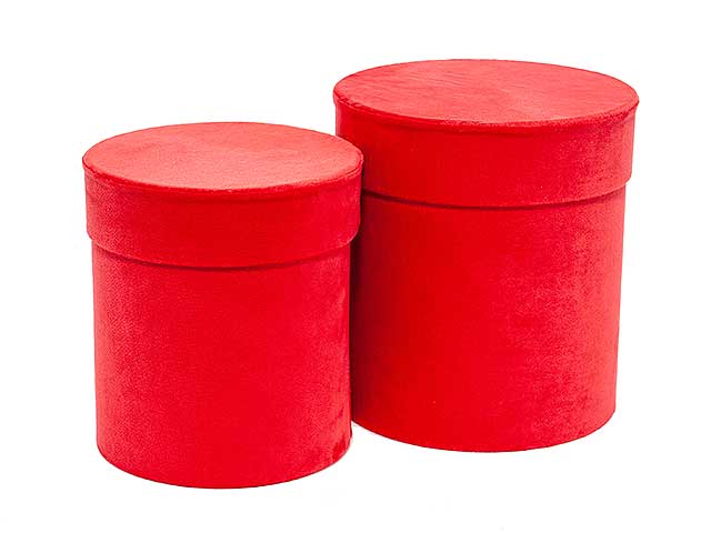 scatola velluto 2pz tonda rossa n21446