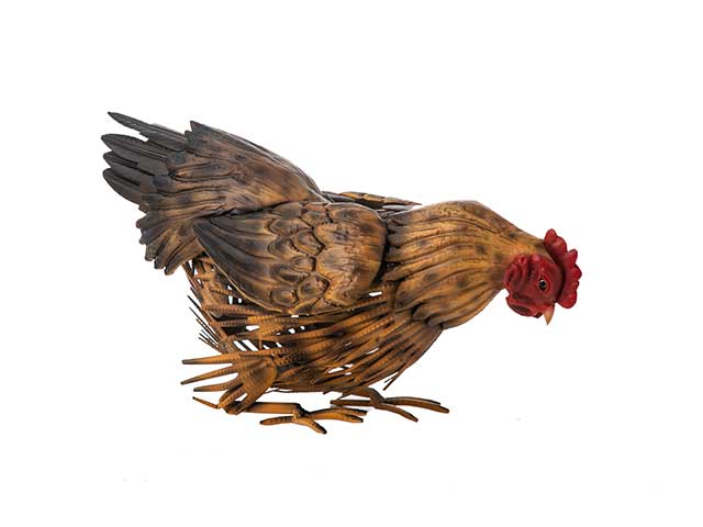 gallina metallo 38x22cm a22351