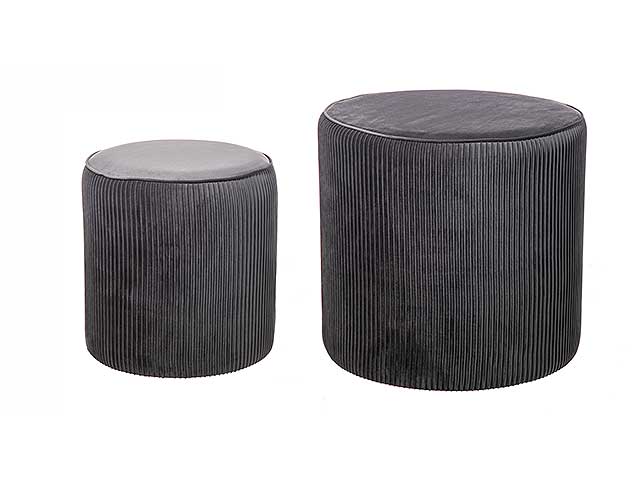 pouf velluto 56x56x5cm grigio a23606