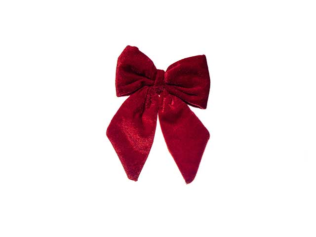 fiocchi decorativi natalizi burgundy in velluto 13x15cm