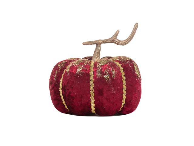 zucca tessuto 19x19x19cm rossa n23353