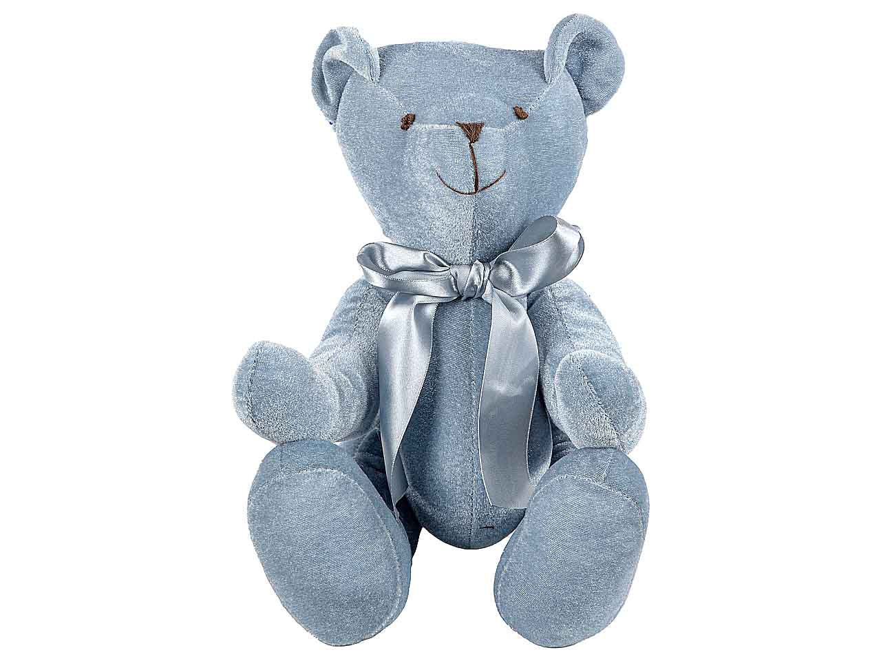orsetto velluto 40cm blu n23404