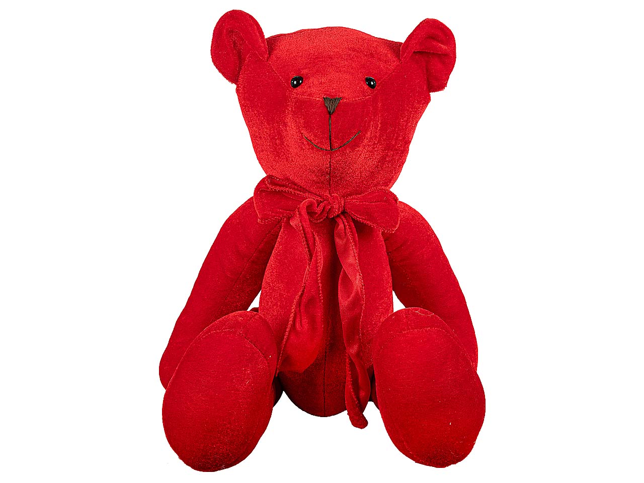 Orsetto velluto 50cm rosso n25791