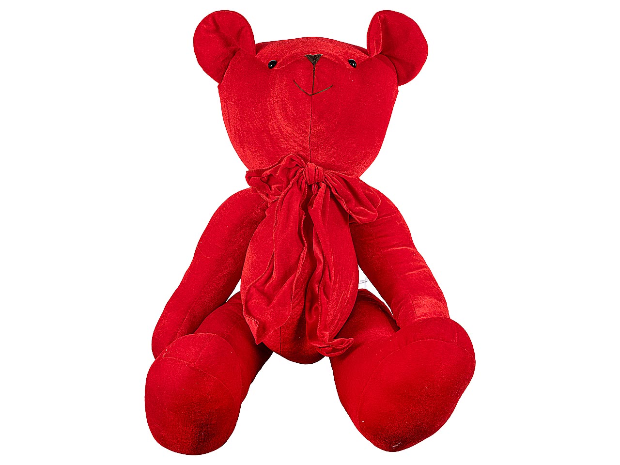 Orsetto velluto 80cm rosso n25792