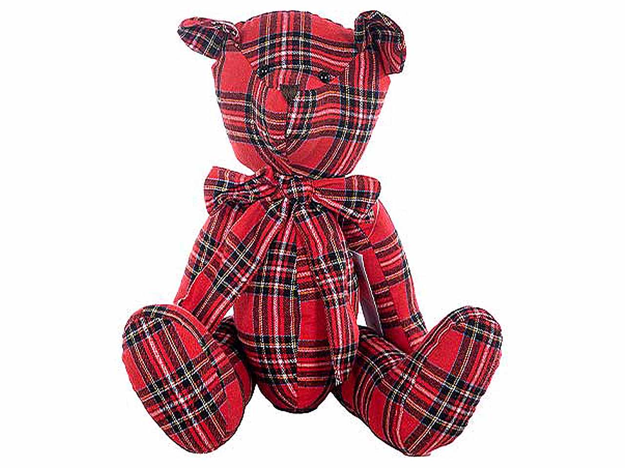 Orsetto tartan 50cm rosso n25909