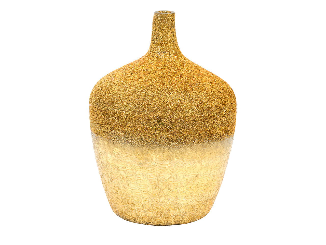 Vaso di vetro misura 35x35x48cm colore oro