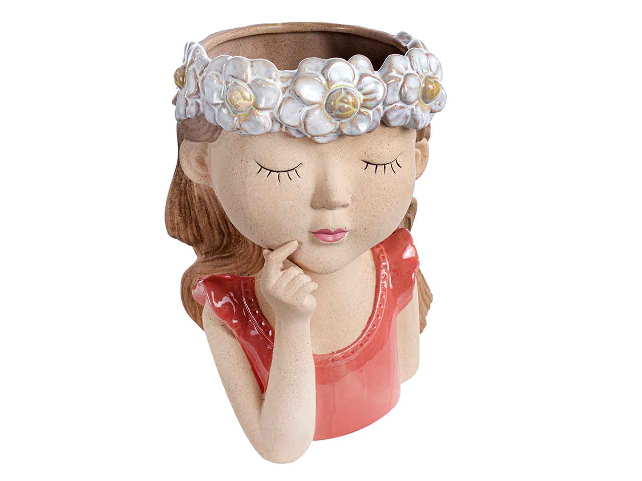 Testa ragazza ceram.17x17x25,5cm a26827