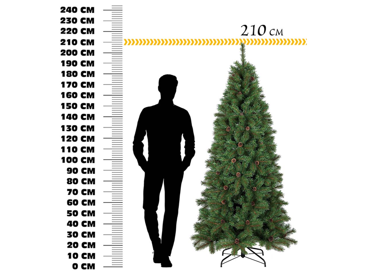 Albero di natale minnesota 210cm 1108 rami diametro 116cm