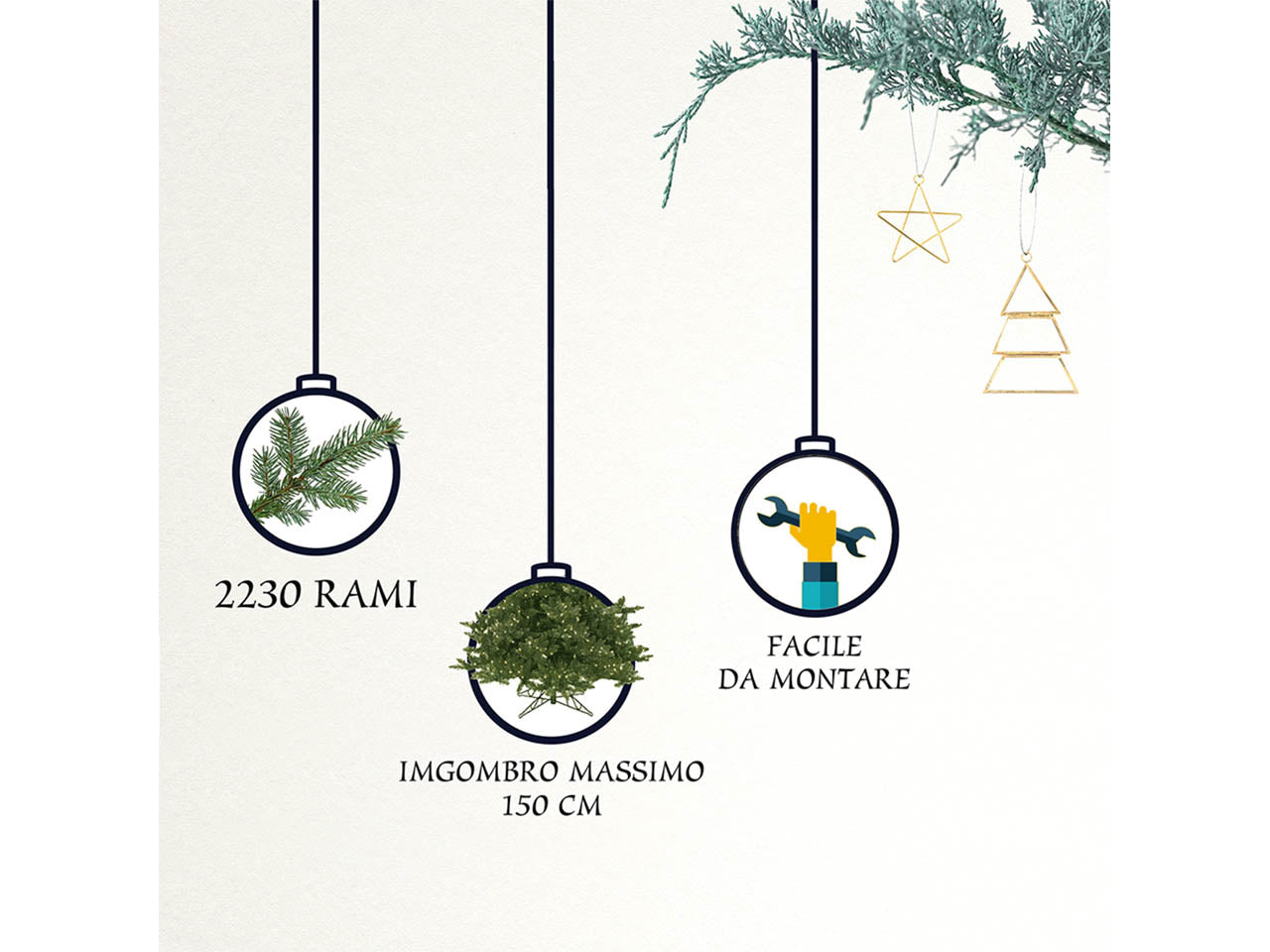 Albero di natale minnesota 270cm 2230 rami