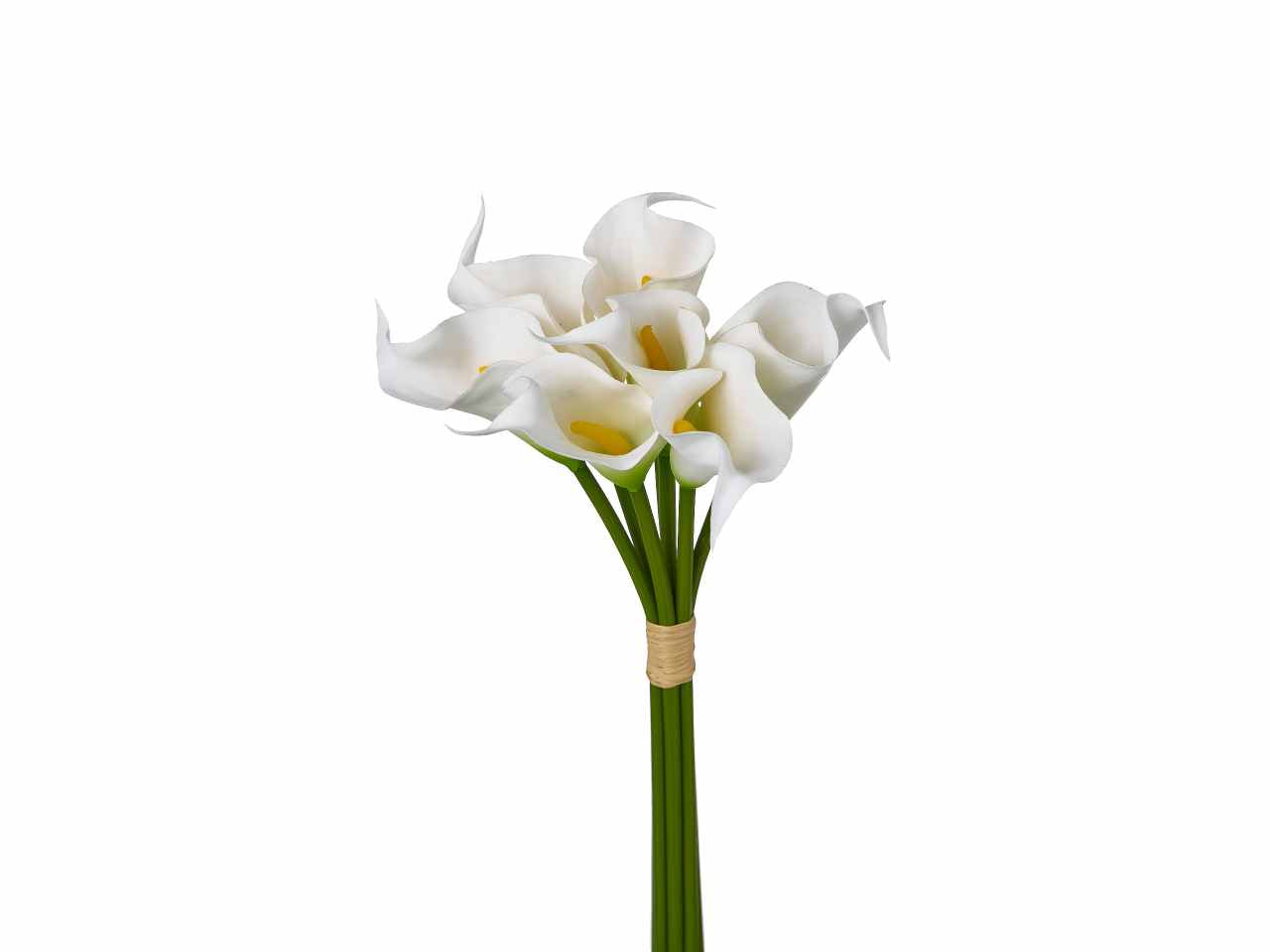 Mazzo di calla in gomma colore bianco x 7