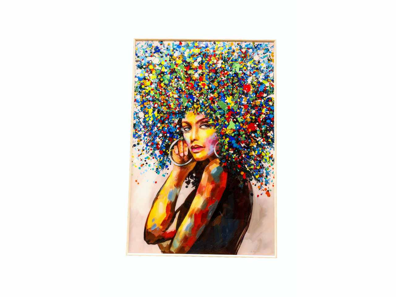 Quadro donna c/fiori 80x120cm a28998